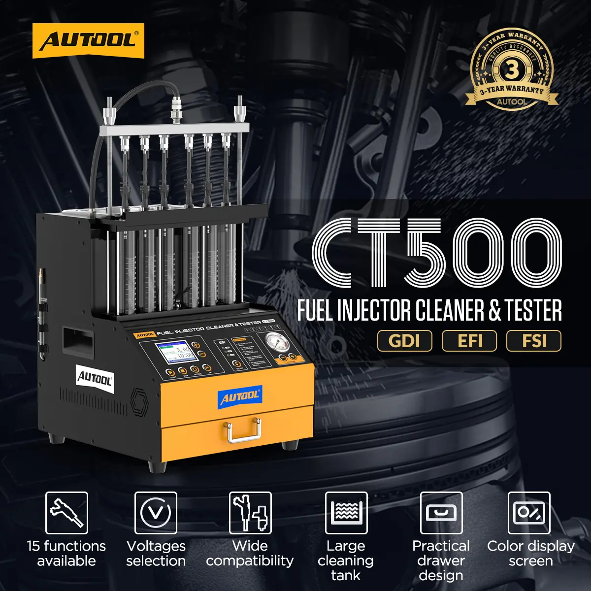 AUTOOL CT500 injector cleaner and tester.