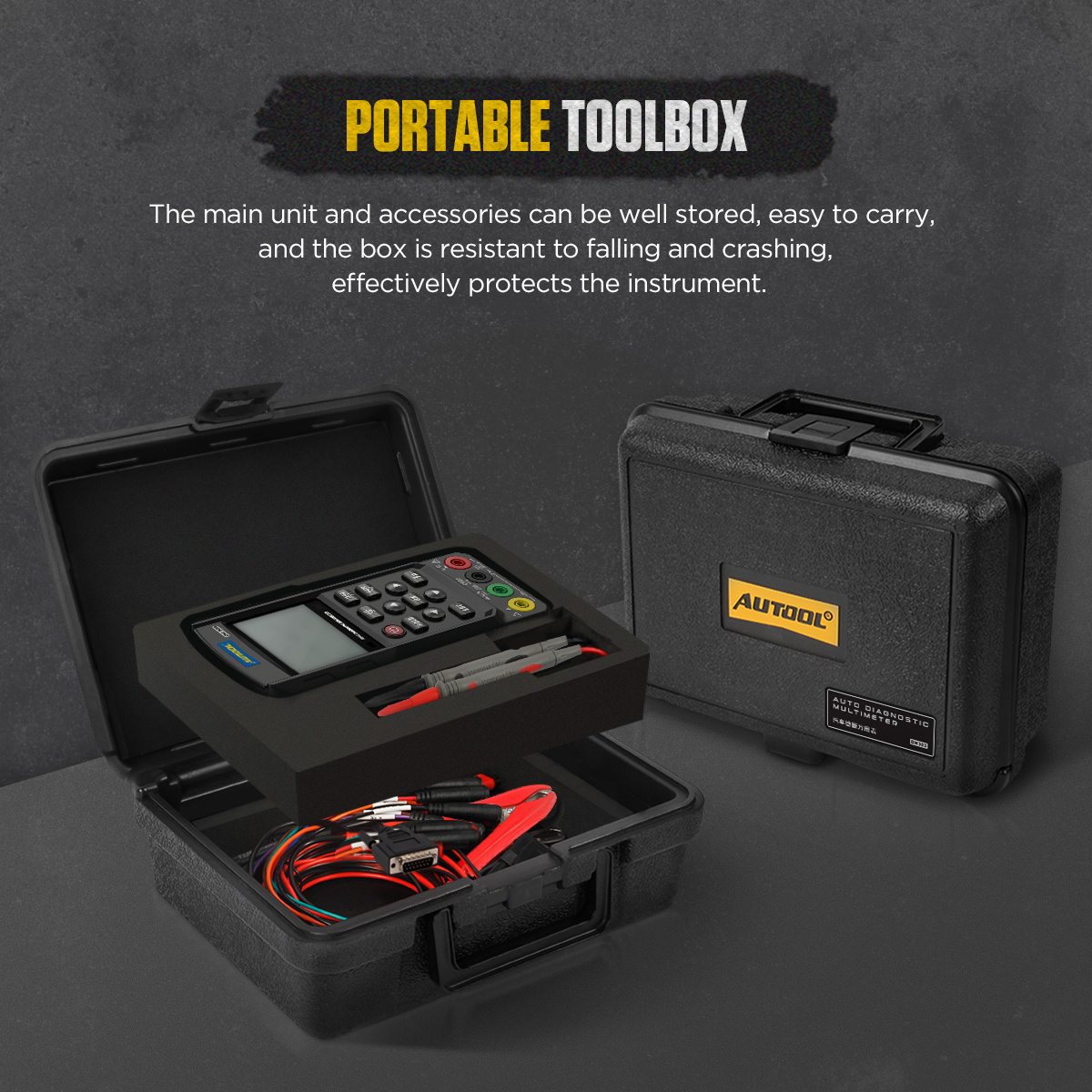 AUTOOL DM303 portable toolbox for main unit and accessories