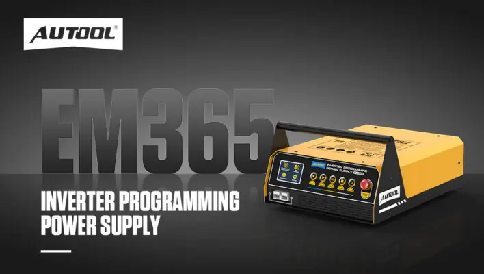AUTOOL EM power inverter automotive battery charging and ECU programming guide image