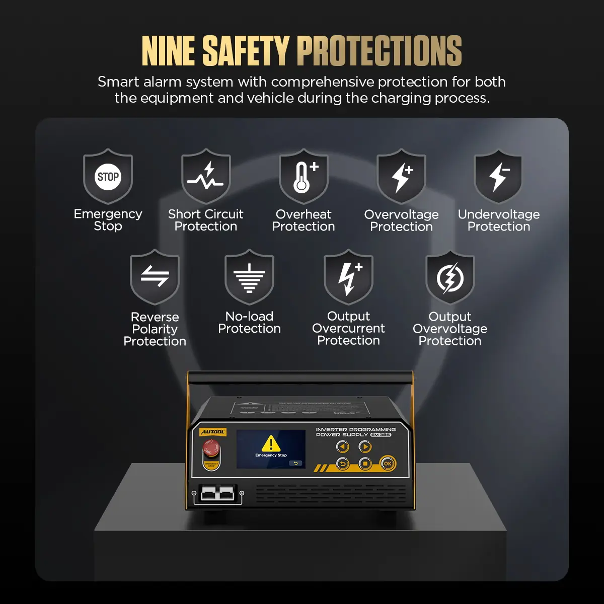 AUTOOL EM385 nine safety protections feature