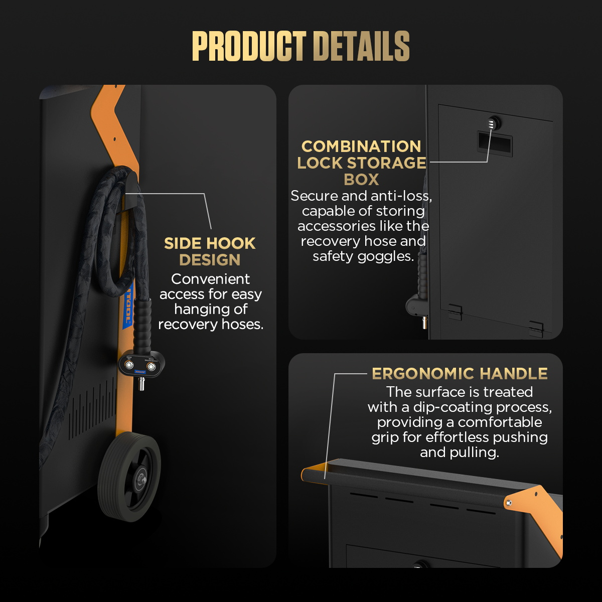 AUTOOL HTS728 product storage handle and accessory detail image