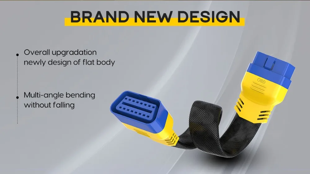 AUTOOL OBD2 extension cable brand new flat body design with multi-angle bending