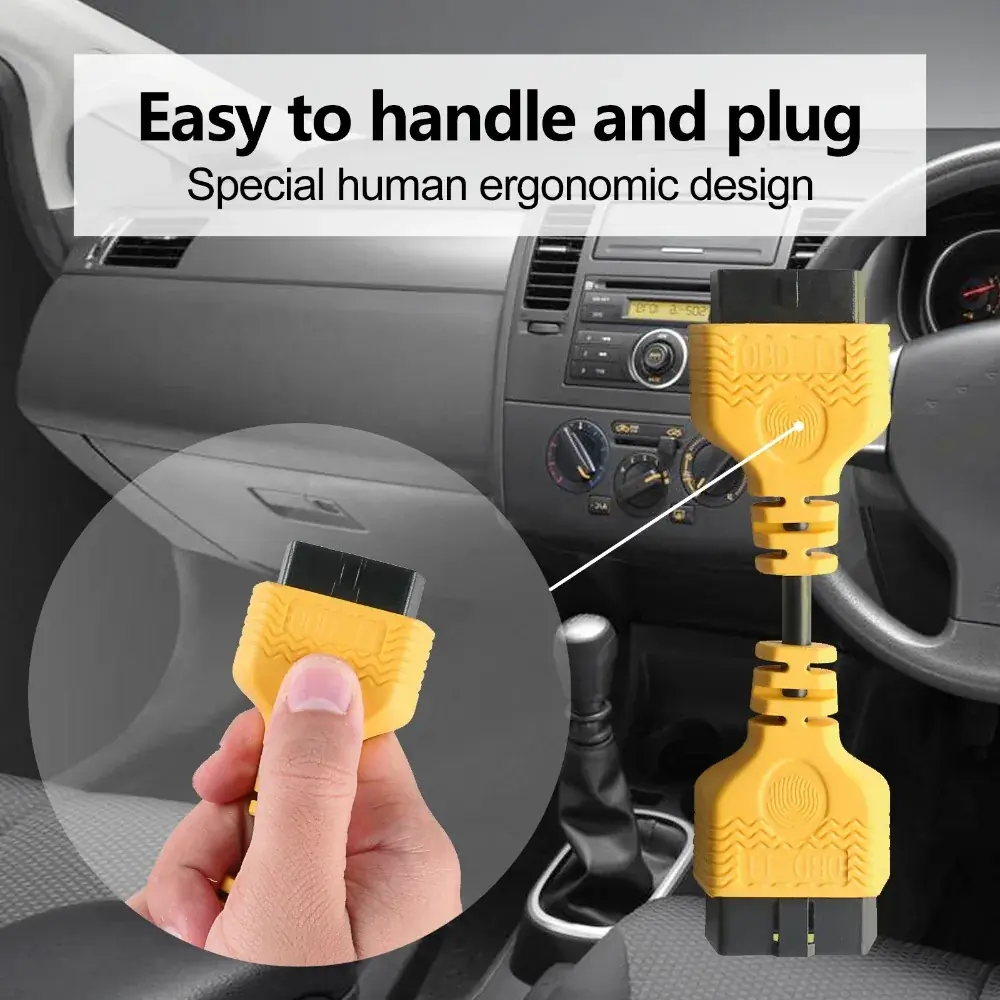 AUTOOL OBD2 extension cable easy to handle and plug in vehicle interior