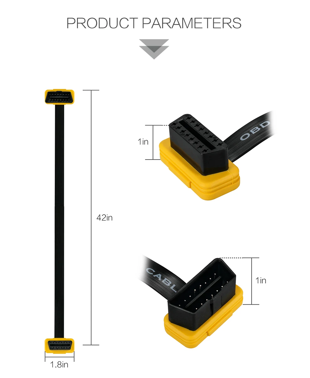 AUTOOL OBD2 extension cable specification and size image