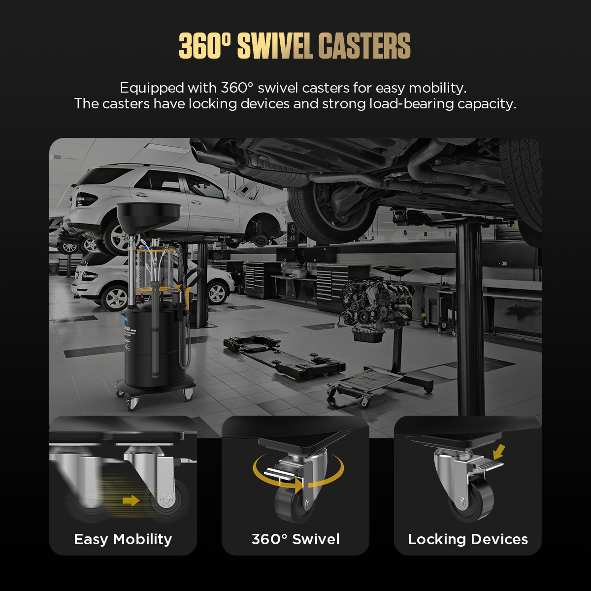 AUTOOL OD720 360 degree swivel casters with locking devices
