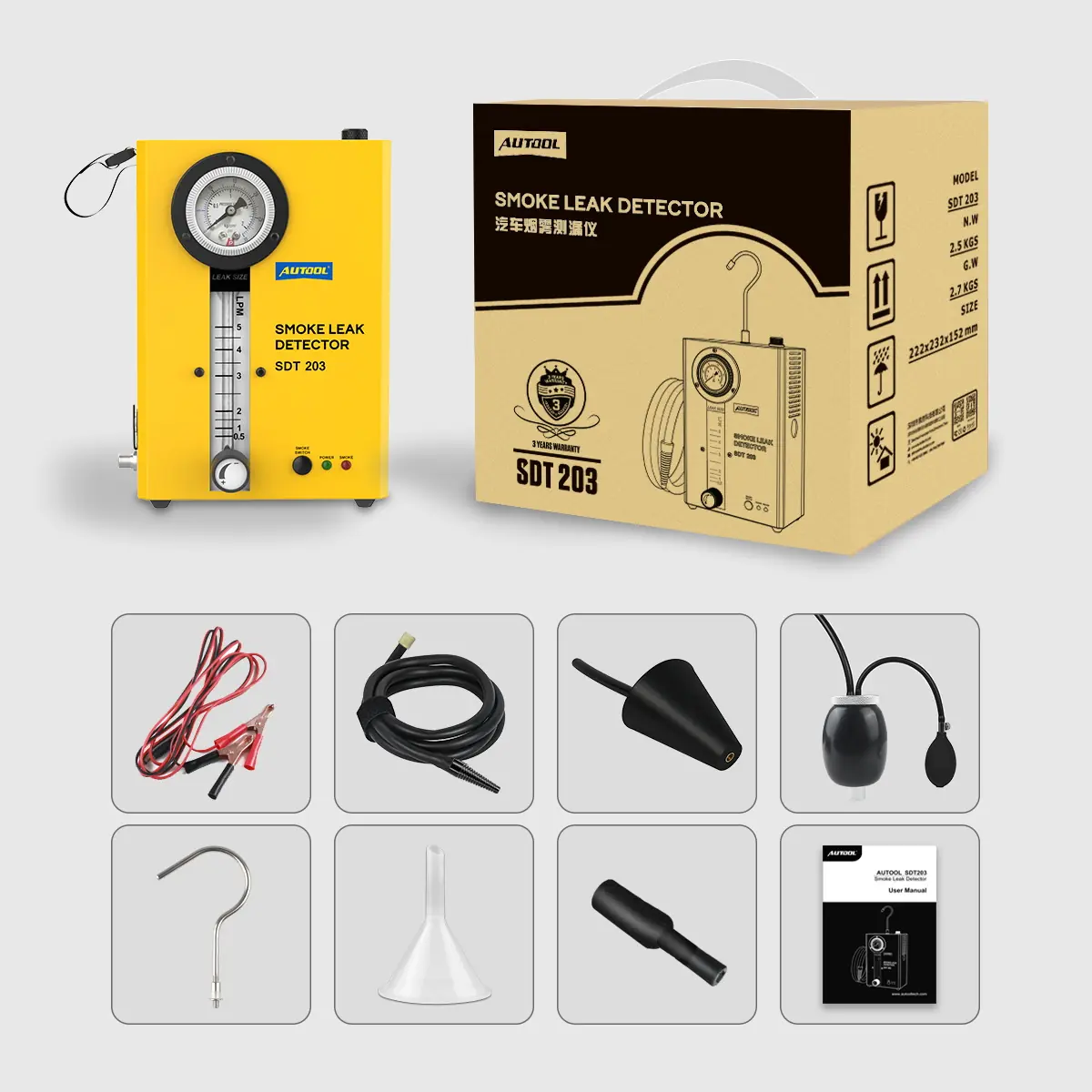AUTOOL SDT203 package contents