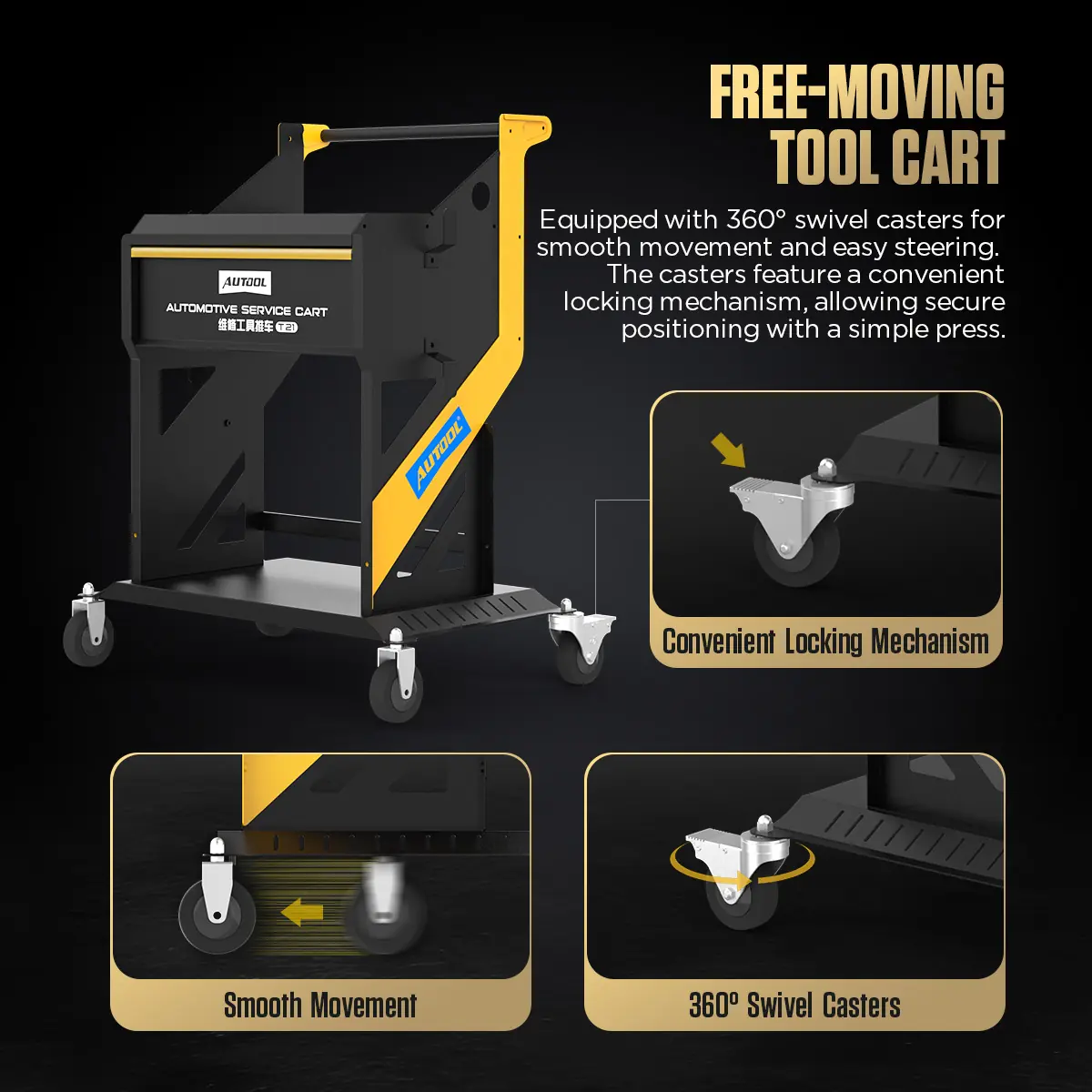 AUTOOL T21 rolling workshop cart mobility feature image