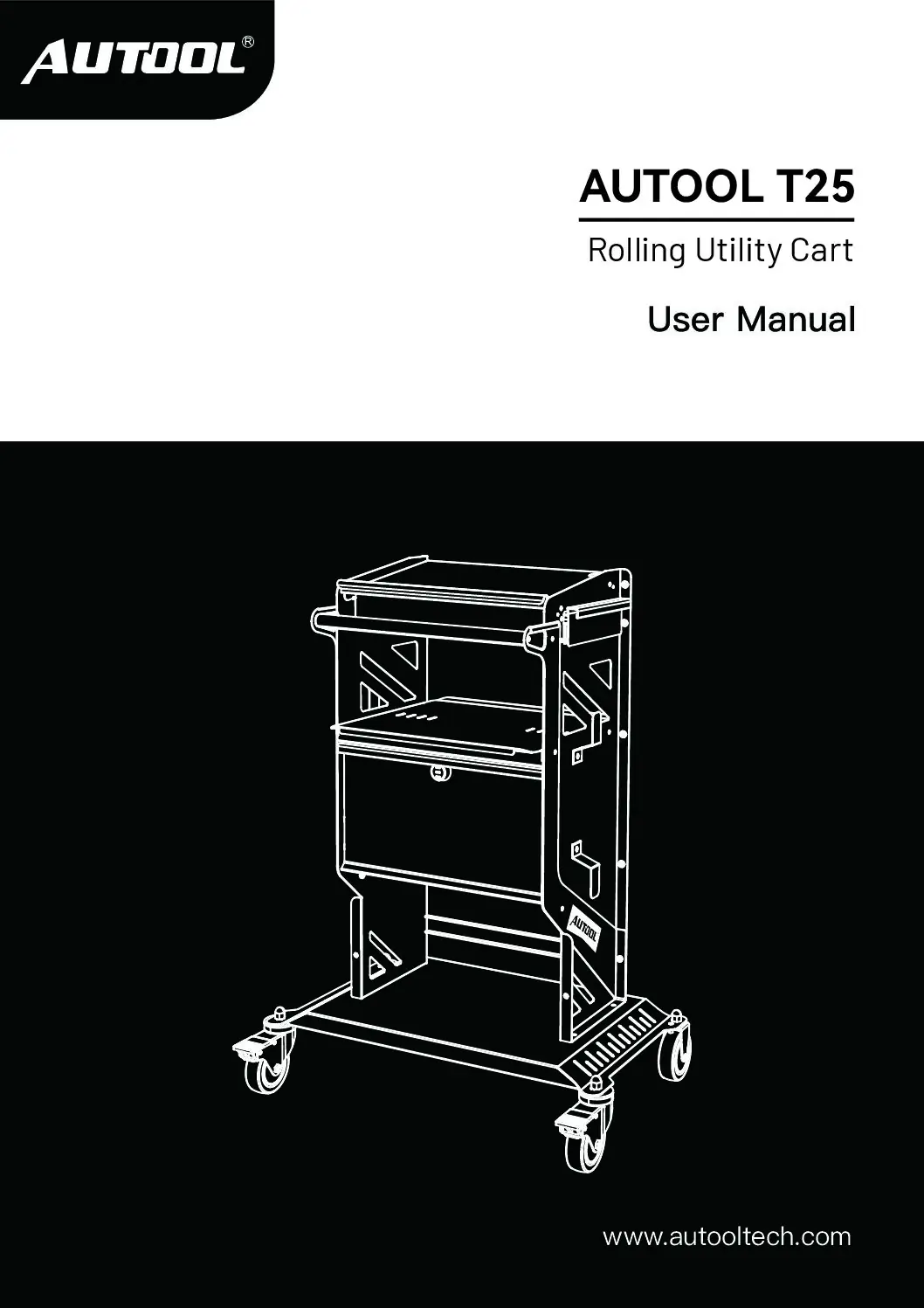 AUTOOL T25 rolling utility cart user manual preview