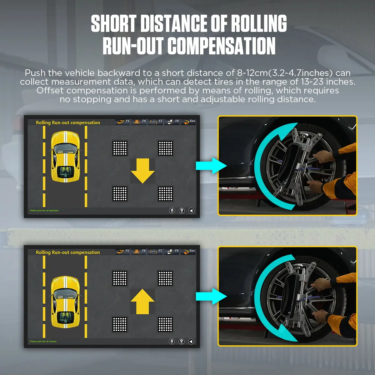 AUTOOL XC505 short distance rolling run-out compensation