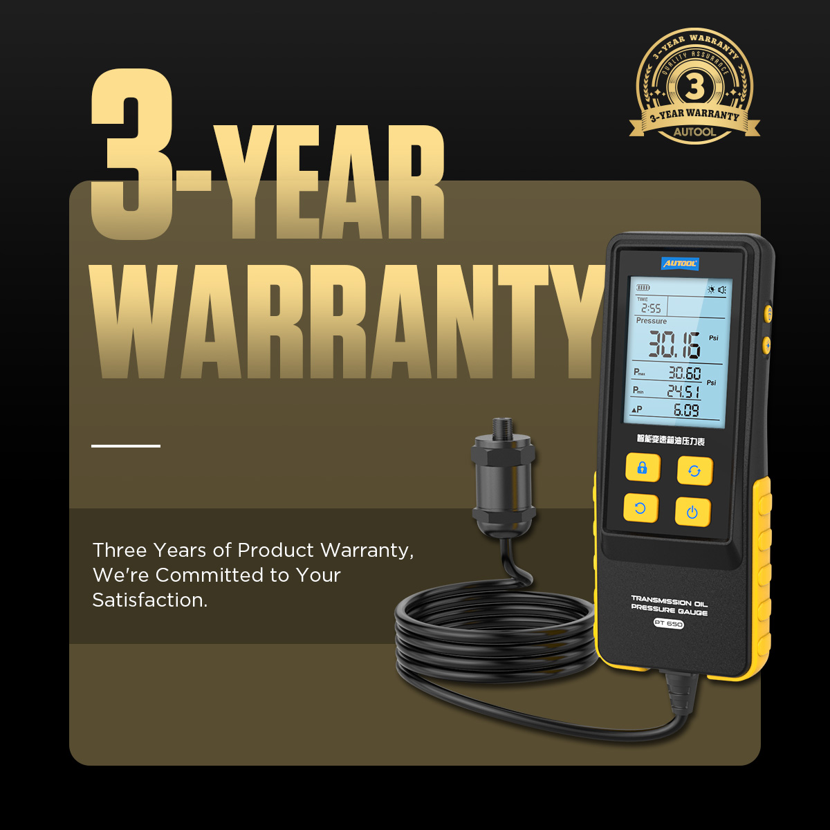 AUTOOL PT650 transmission oil pressure gauge 3 year warranty image