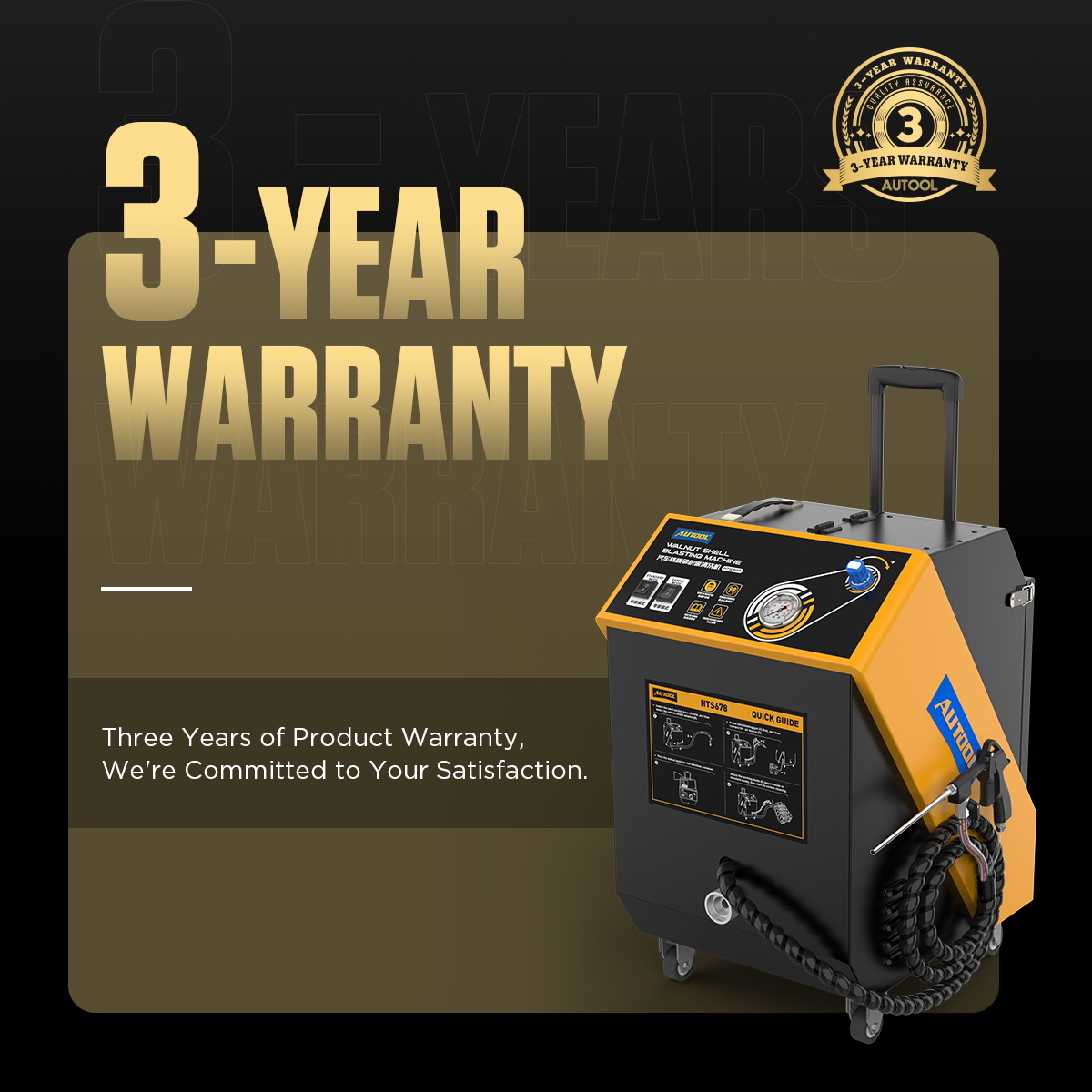 AUTOOL HTS678 walnut sand blaster three year warranty image