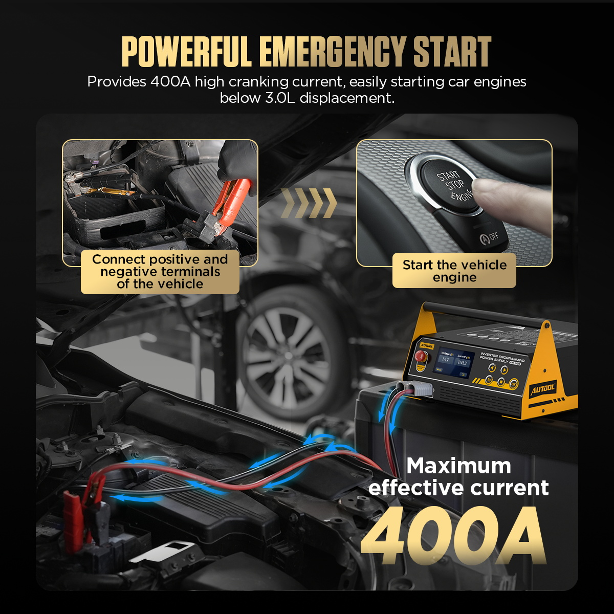 AUTOOL EM385 400A emergency start feature