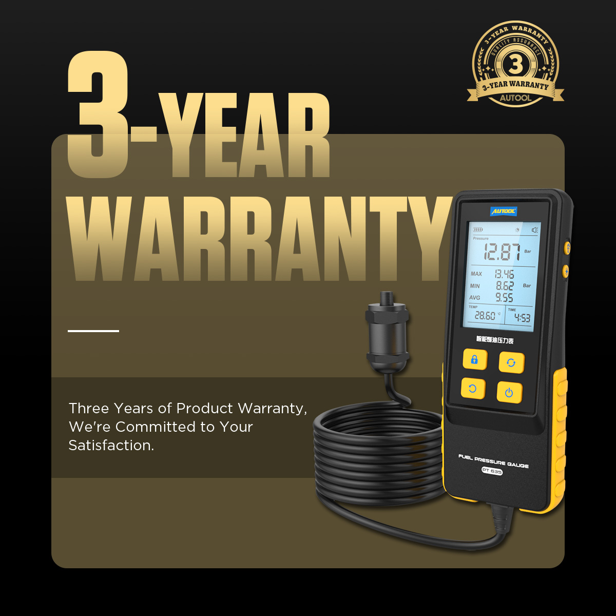 AUTOOL PT635 three year product warranty image