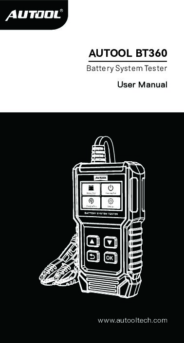 AUTOOL BT360 battery system tester user manual preview