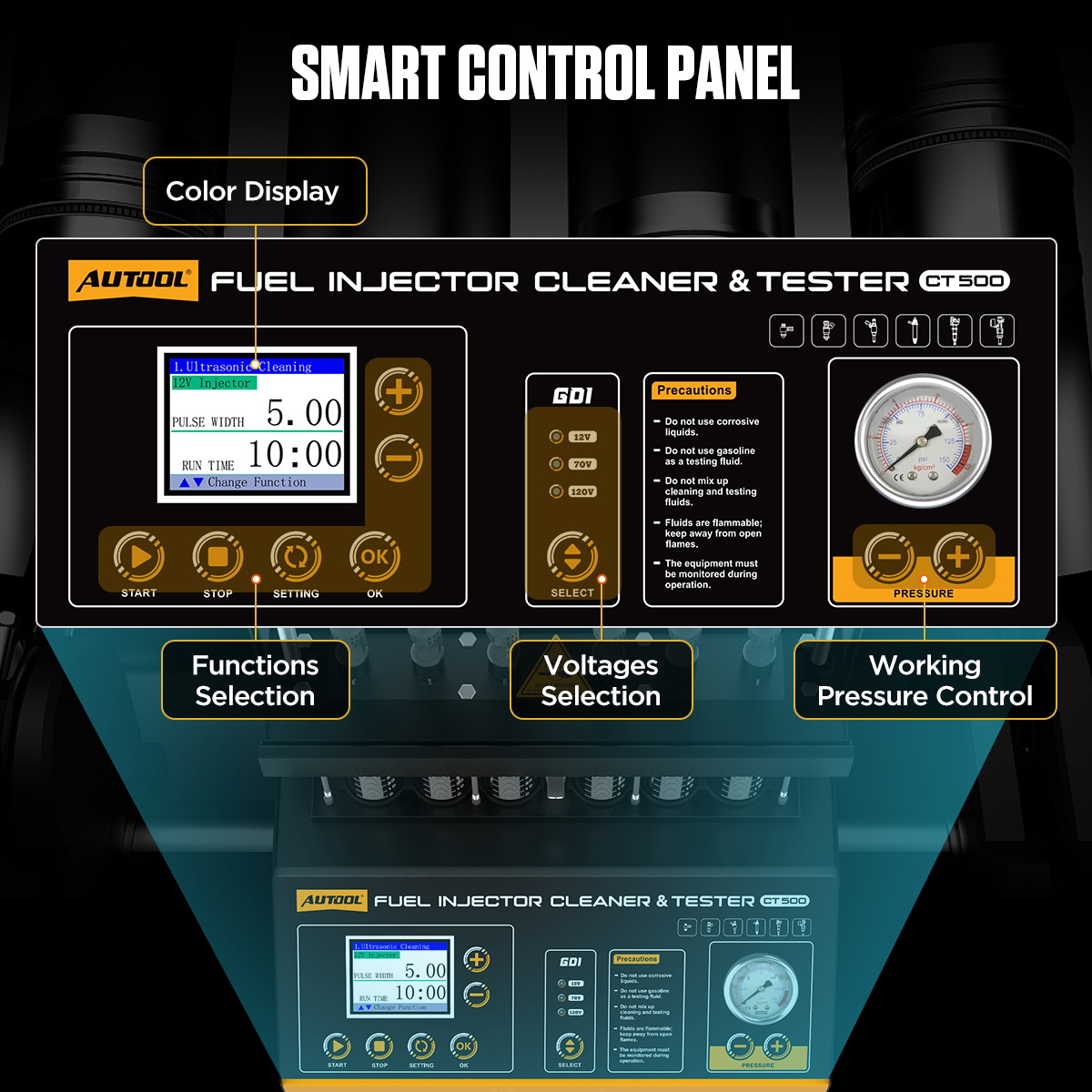 AUTOOL CT500 smart control panel with color display voltage selection and pressure control