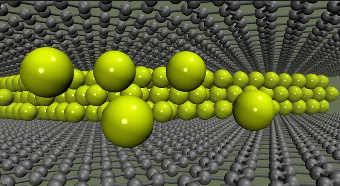 Sodium embedded between graphene layers