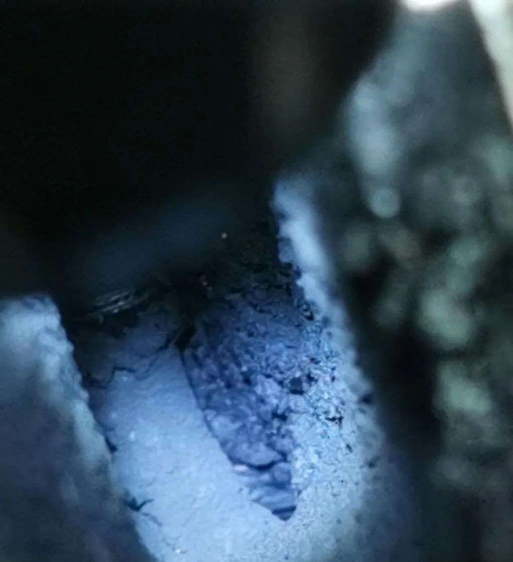 Vehicle intake valve before walnut blasting cleaning